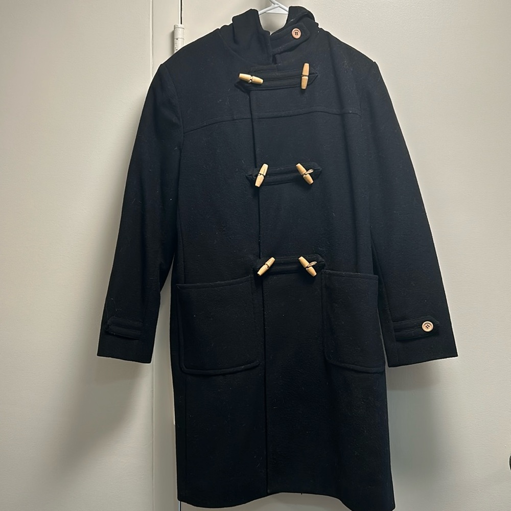 Black long harvé Bernard wool coat